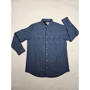 Duluth Trading Shirt Mens Size XL Blue Short Sleeve Fishing Cool Plus Vented EUC